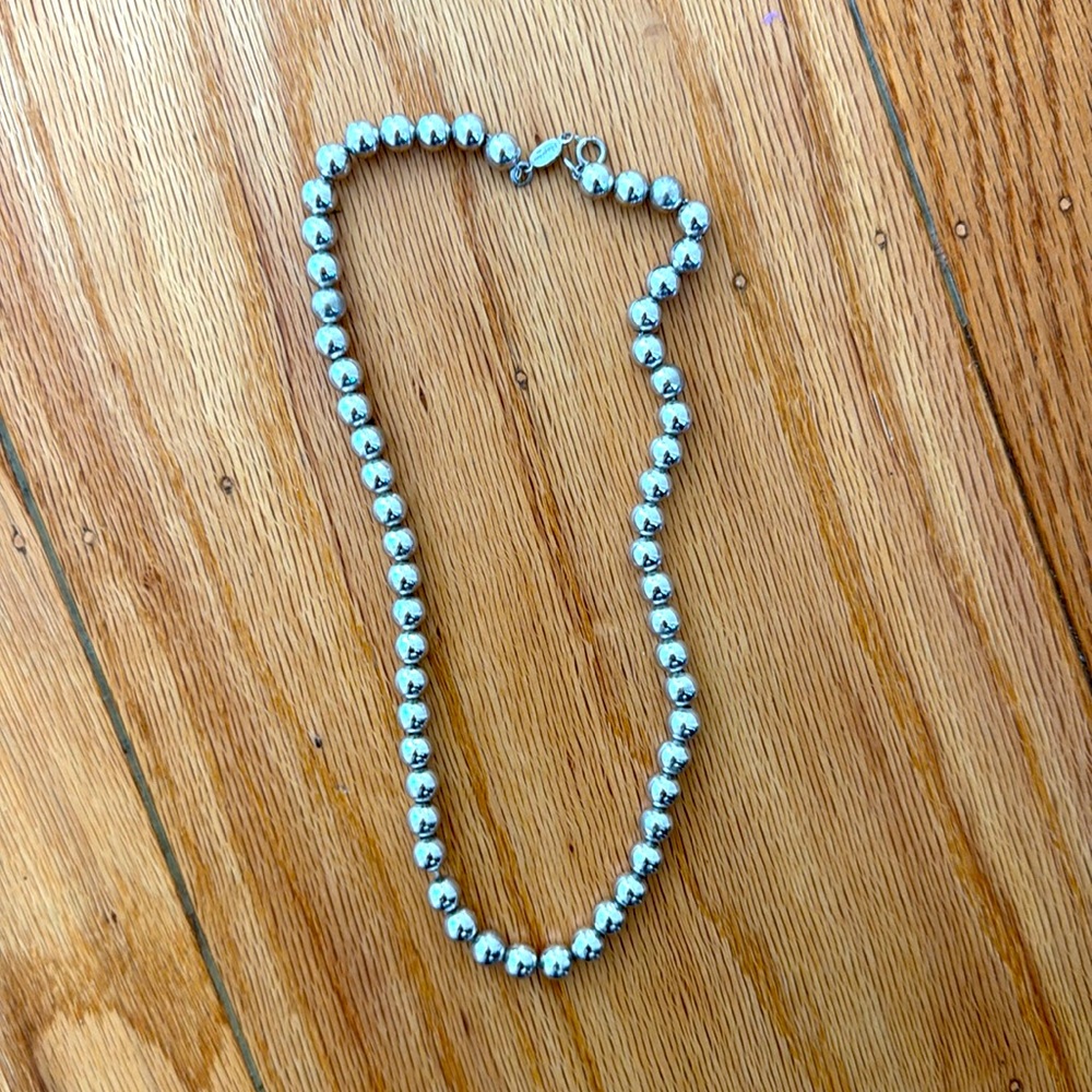 Vintage silver balls on silver chain necklace